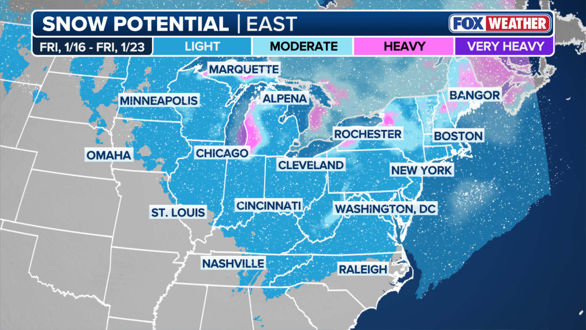 Trio of winter storms to bring snow across 40 states over next week